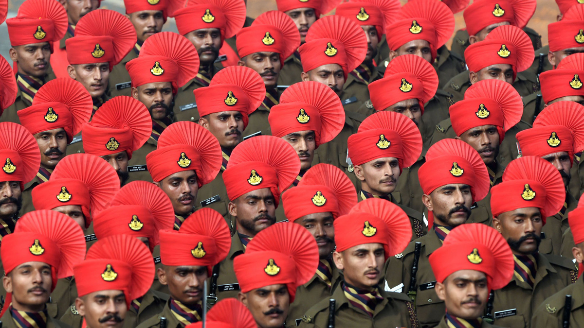 2016共和国日阅兵式上的印陆军拉吉普特团方队