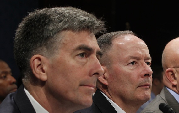 Chris Inglis and General Keith Alexander testitfy before Congress in October. (Jason Reed/Reuters) - ba1fd06c0