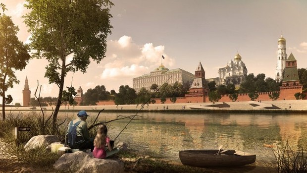 The winning design proposal for the Moskva includes both natural and landscaped areas to reconnect city dwellers with the river.
