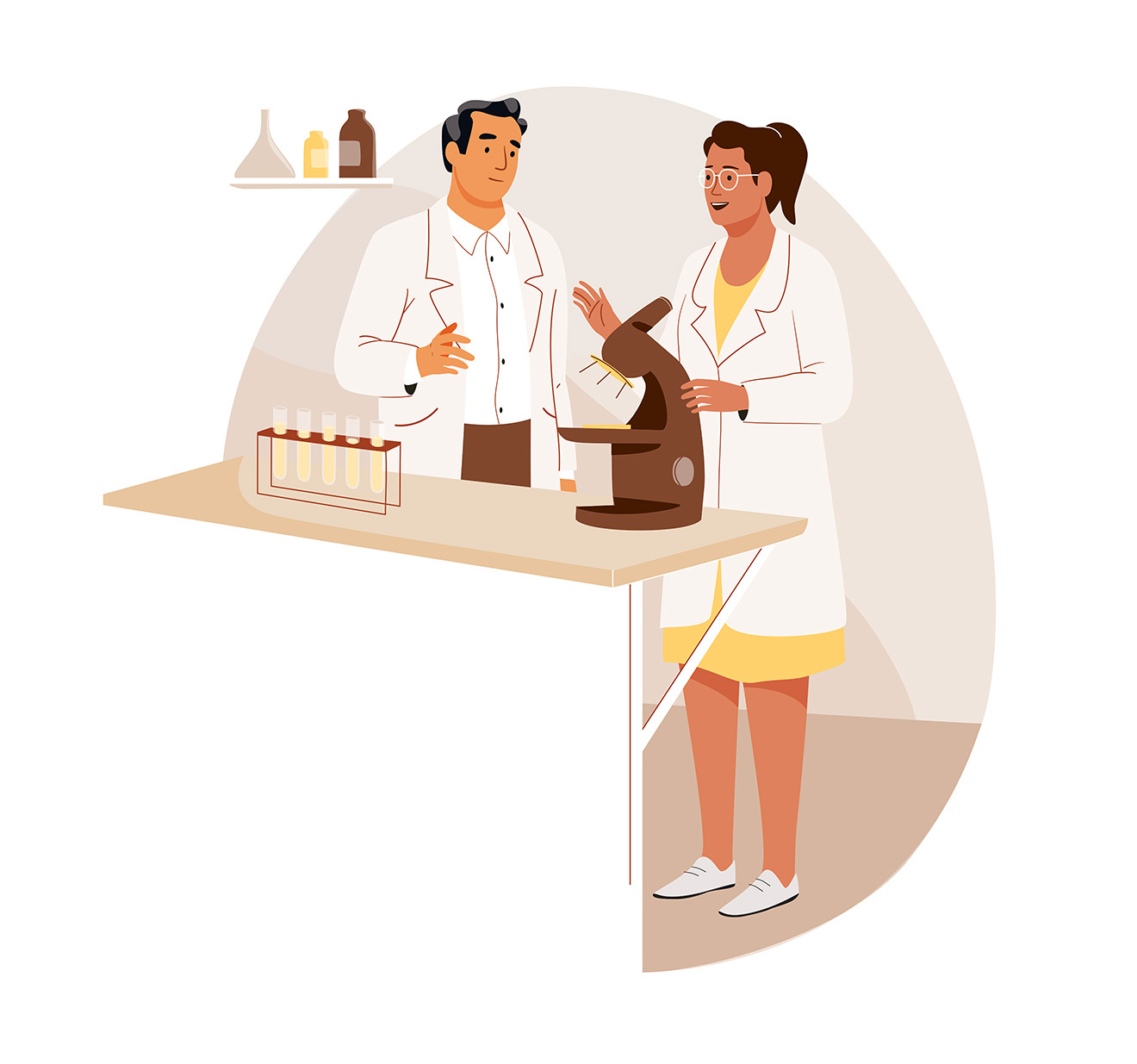 Illustration of two scientists