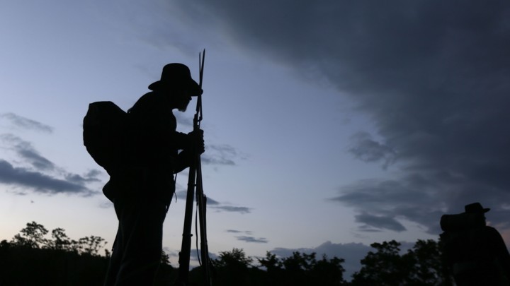 Soldier in silhouette