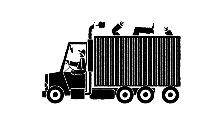 Man drives truck with limbs sticking out of the truck bed