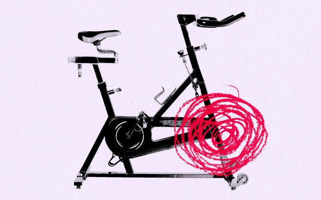 stationary bike with scribble