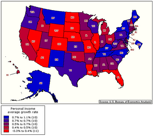 Wages by State Under Obama