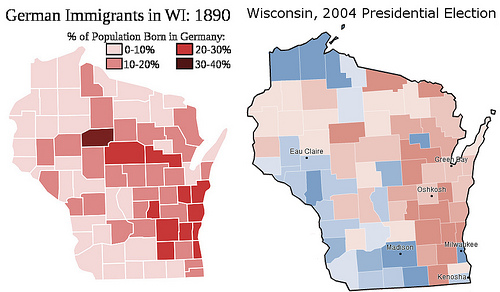 Wisconsin Immigration and Electoral Map