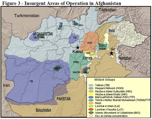 Insurgent Areas of Operation in Afghanistan
