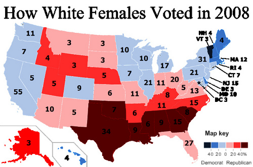 How White Women Voted in 2008