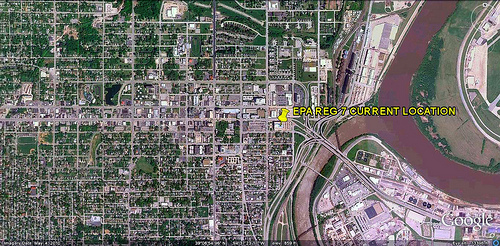 location of current EPA Reg 7 HQ (via Google Earth)
