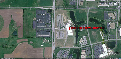 location of new EPA Reg 7 HQ (via Google Earth)