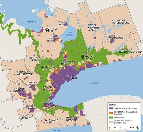 land use pattern in 2031 under Places to Grow plan (by: Ontario Ministry of Infrastructure)