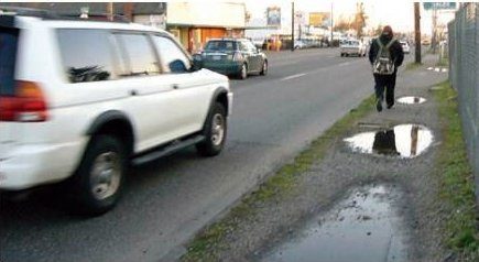 lousy walking conditions (by: April Bertelson via Transportation for America, Dangerous by Design)
