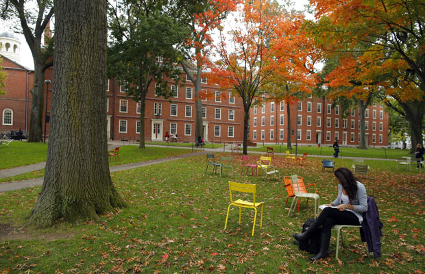 At Harvard Yard. A study ranked Massachusetts No. 1 in education, No. 37 in job creation. REUTERS/Brian Snyder