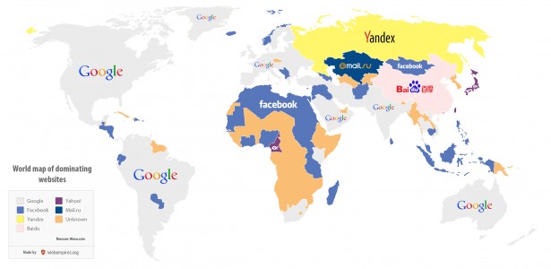 It S A Googly World A Map Of The Planet S Most Visited Websites By Country The Atlantic