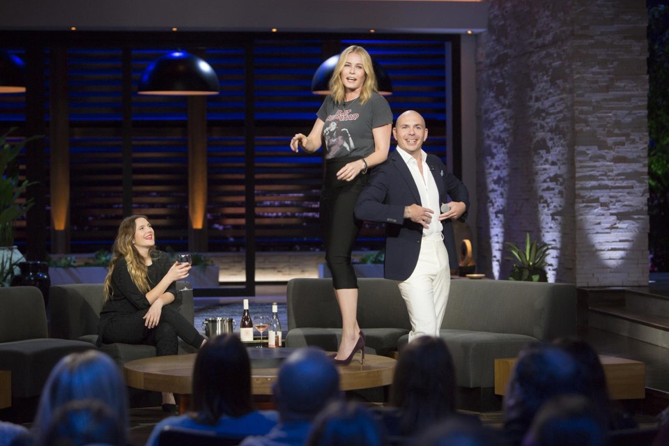 With Pitbull Gwyneth Paltrow And Drew Barrymore On Board Can Chelsea Handler Attempting To Freestyle With Pitbull Netflix