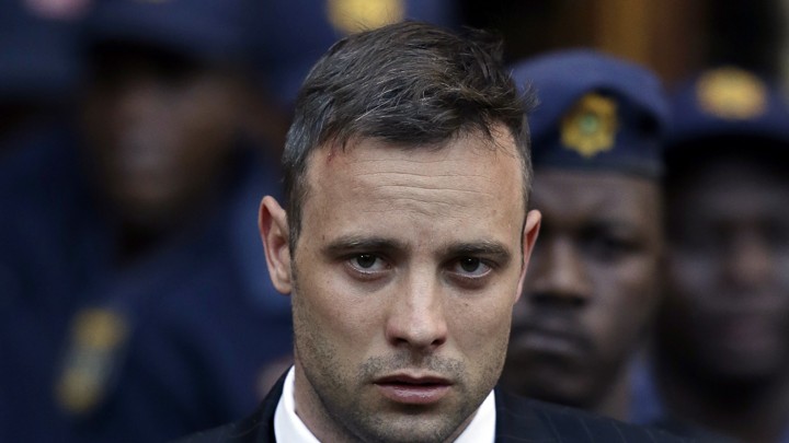 Oscar Pistorius outside the High Court in Pretoria, South Africa.