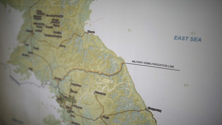 A map of the Korean peninsula