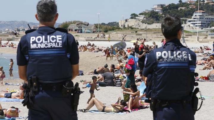 French police on patrol in Marseille