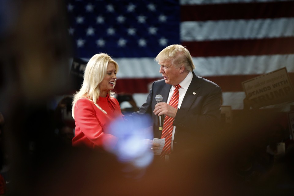 Donald Trump with Florida Attorney General Pam Bondi at a rally in Tampa, Florida, in March.