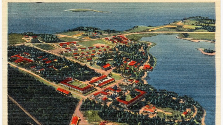 A postcard from Quoddy Village in Eastport, Maine, from between circa 1930 and circa 1945