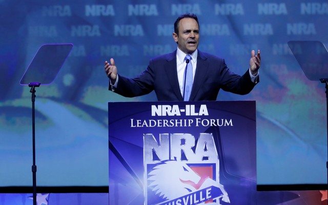 Kentucky Governor Matt Bevin speaks at the NRA-ILA Leadership Forum in May 2016.