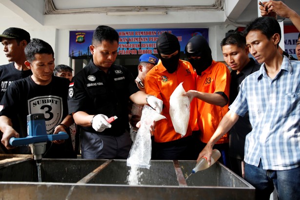 ... to destroy illegal narcotics in Indonesia. Darren Whiteside / Reuters