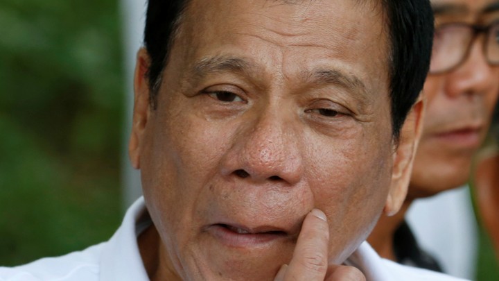 Philippine President Rodrigo Duterte arrives at the military's Scout Ranger Camp Tecson in San Miguel, Bulacan in northern Philippines September 15, 2016