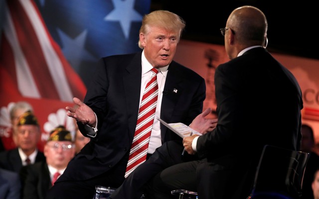 Donald Trump and Matt Lauer at Wednesday's Commander in Chief Forum