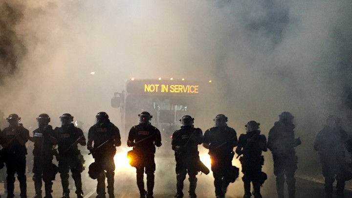 Riot police in Charlotte