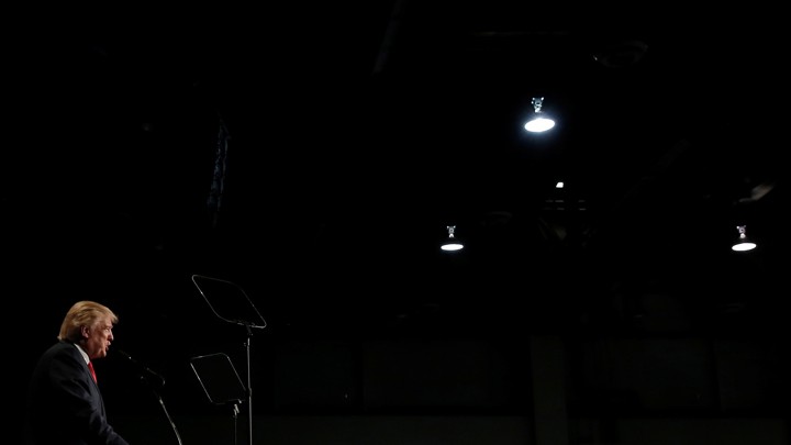 Republican presidential nominee Donald Trump speaks at a campaign rally in Reno, Nevada.