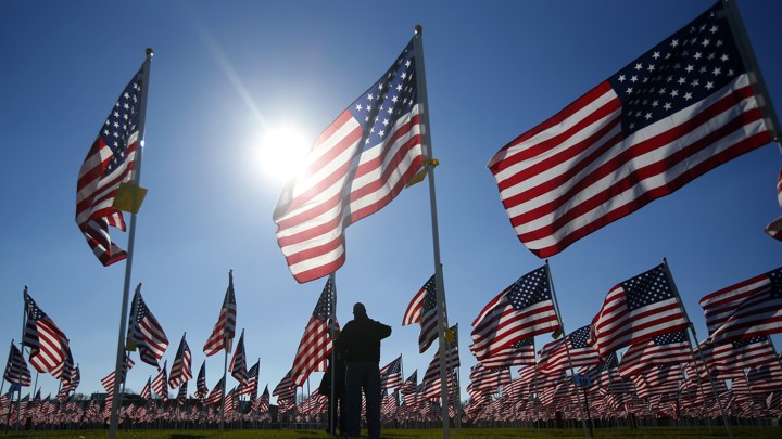 A field of American flags