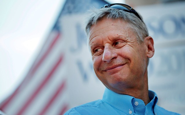 Libertarian presidential candidate Gary Johnson