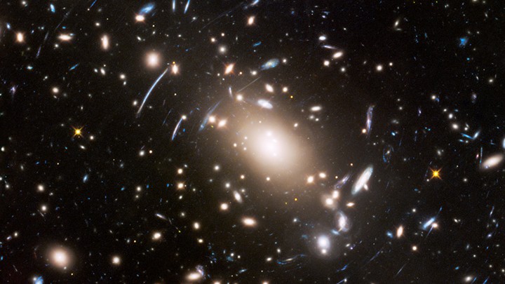 This Hubble Space Telescope image shows thousands of galaxies whose light took billions of years to reach Earth.