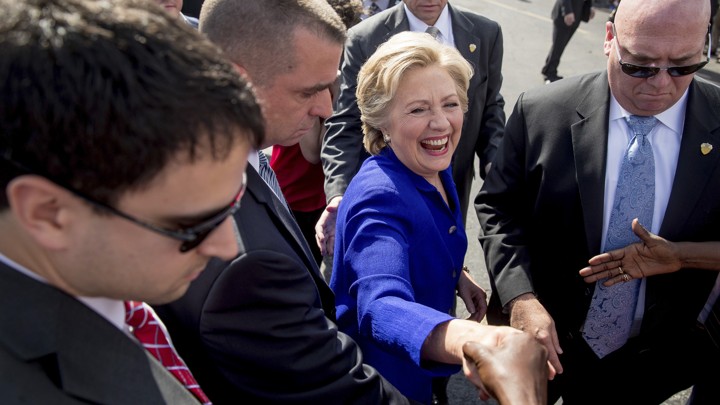 Hillary Clinton greets supporters in Florida.