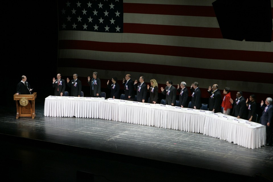 New Jersey's presidential electors are sworn in in 2008.