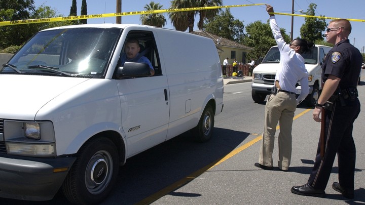 Bakersfield, California, police at a shooting in 2003.