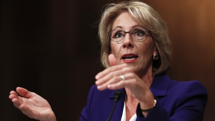 Betsy DeVos at her Senate confirmation hearing