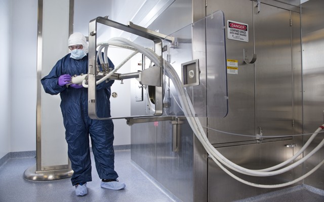 A manufacturing worker at an Eli Lilly facility in Indiana