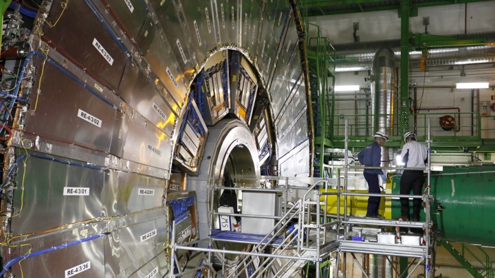 Technicians at work at CERN
