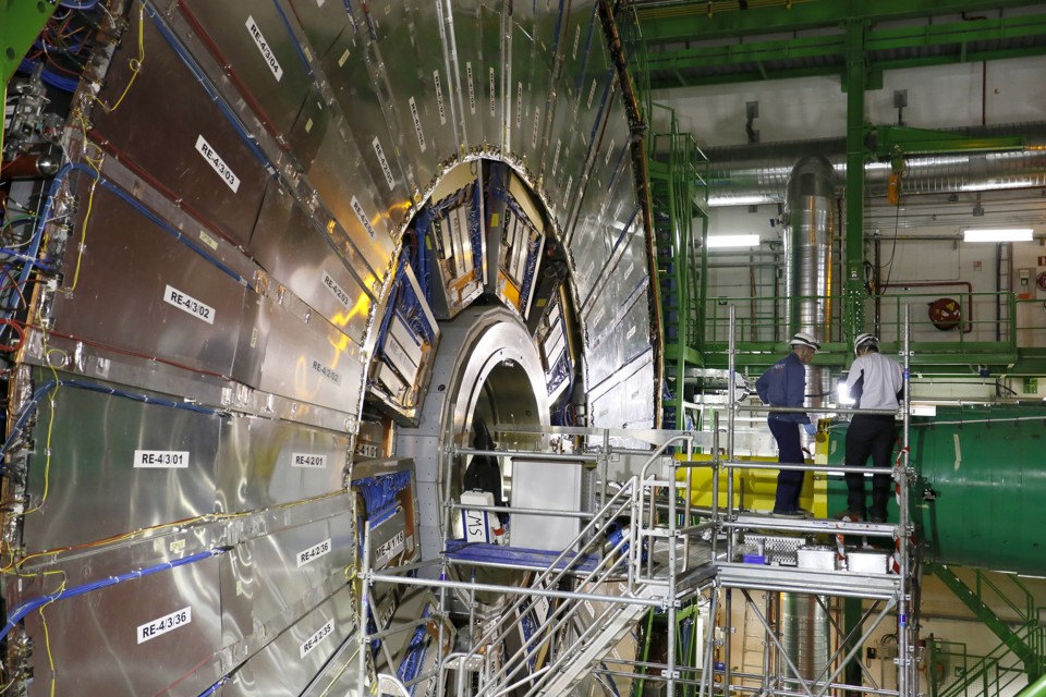 Technicians at work at CERN