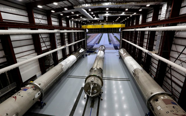 Falcon 9 rockets at the Kennedy Space Center in Cape Canaveral, Florida