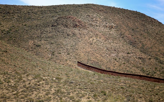 A gap in the U.S.-Mexico border fence outside Jacumba, California