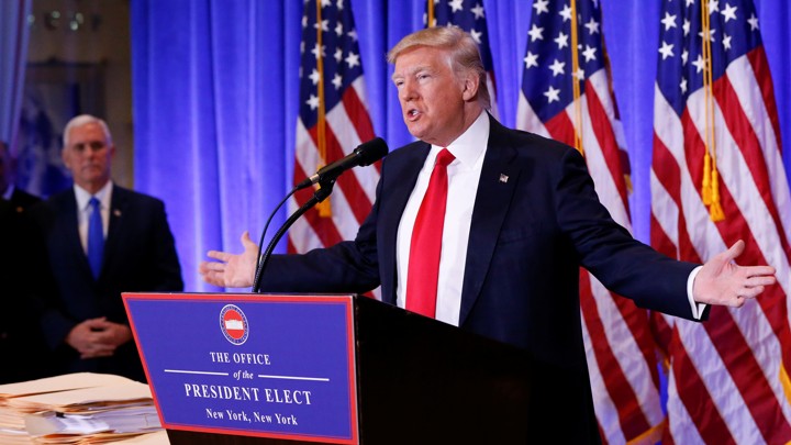 President-elect Donald Trump speaks at a news conference