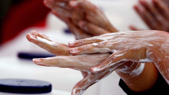 Washing hands with soap