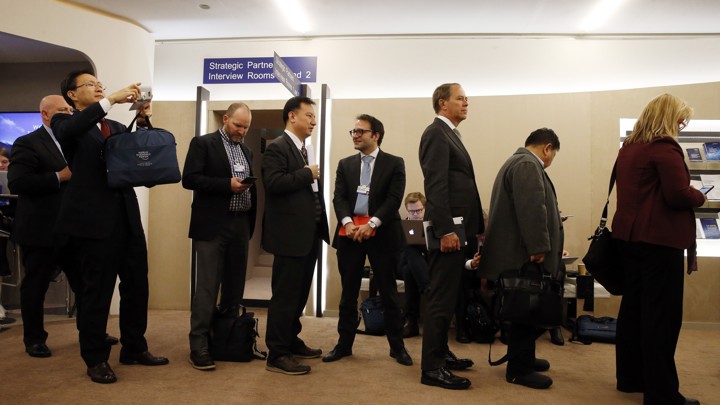 The World Economic Forum (WEF) in Davos, Switzerland, where only 20 percent of attendees were women.