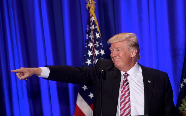 U.S. President Donald J. Trump speaks during the 2017 "Congress of Tomorrow." 
