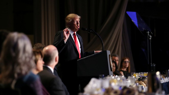 President Donald Trump at the National Prayer Breakfast