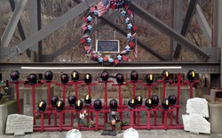 A memorial to the 29 miners killed in a 2010 explosion at the Upper Big Branch mine in West Virginia