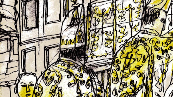 A detail from the cover of the New York Review Books edition of Kingsley Amis's <em>The Alteration</em>