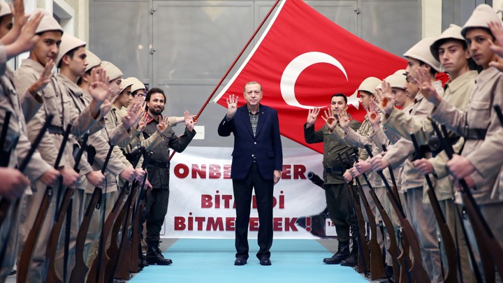 Turkish President Tayyip Erdogan arrives for a meeting in Istanbul, Turkey, on March 5, 2017.