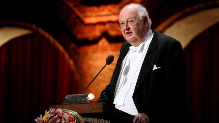 The Nobel laureate Angus Deaton speaks at Stockholm's City Hall in 2015.